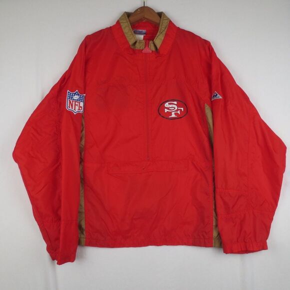 VTG San Francisco 49ers NFL Apex One 1/2 Zip Windbreaker Jacket Mens XL Pullover - Picture 1 of 14